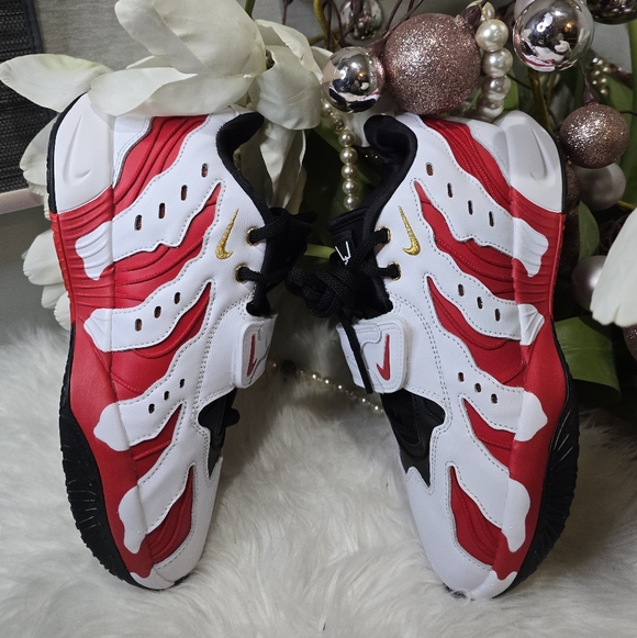 Nike LeBron Prime 96 White Fire Red Metallic Gold Mens Shoes Szie8 New